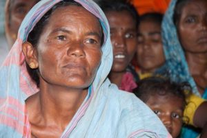 Woman asking for land rights in Andhra Pradesh, India
